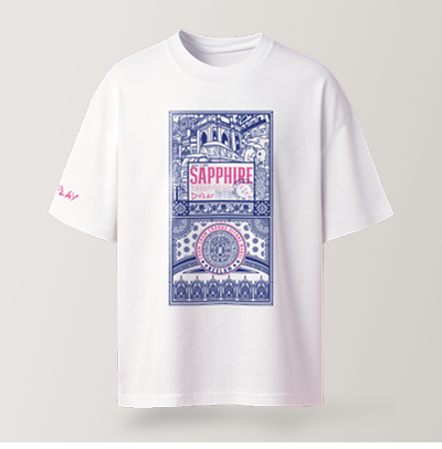Official Sapphire Vintage Graphic T-Shirt – Royal Stamp Edition