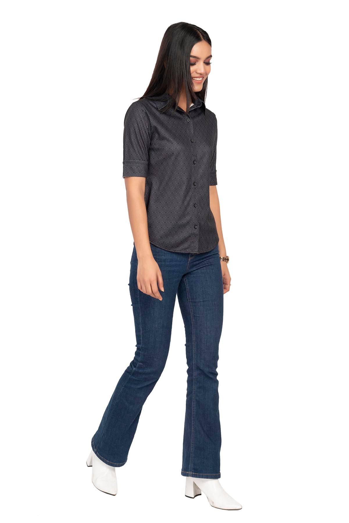 Black Geometric Pattern Shirtee