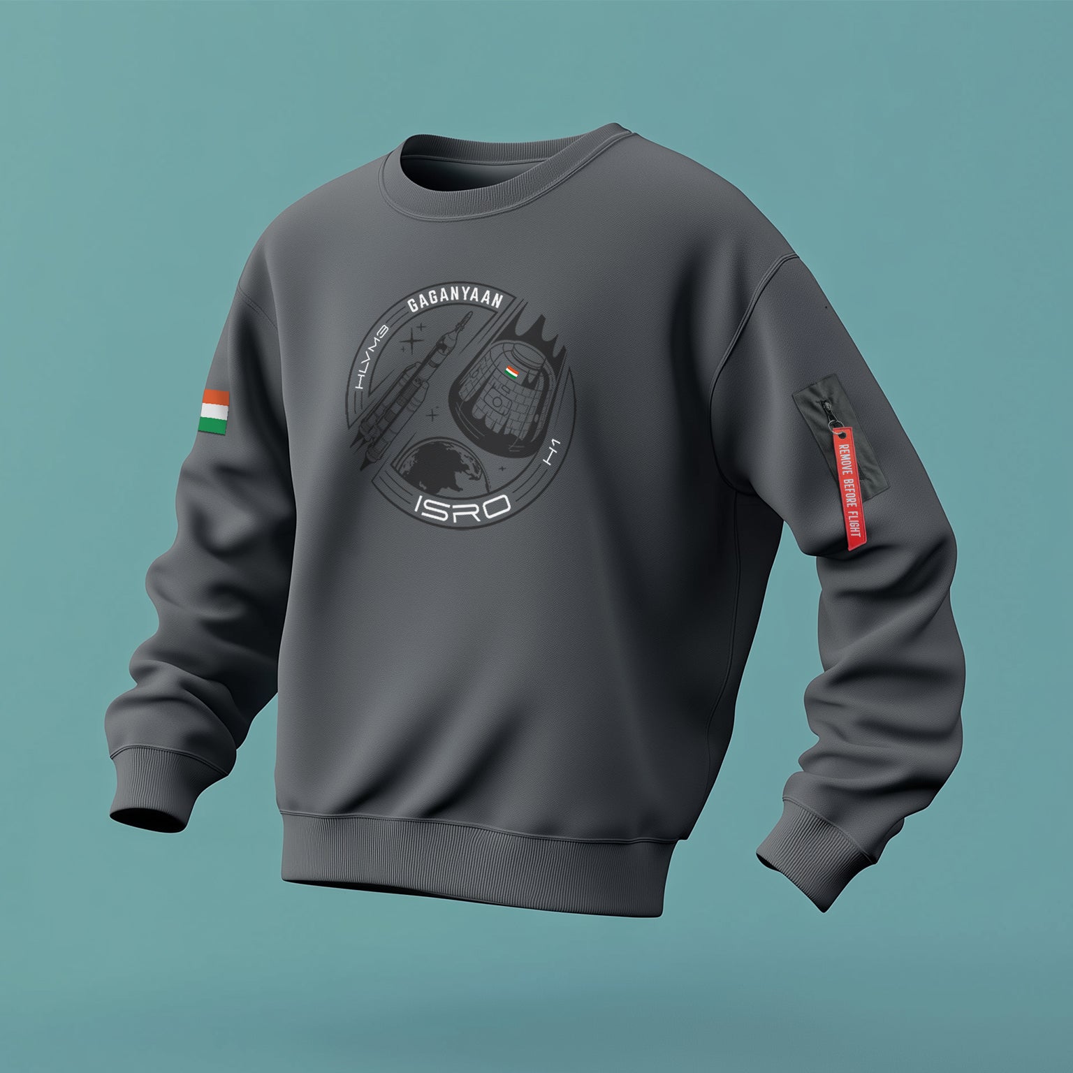 ISRO Gaganyaan Edition: The Classic Grey Oversized Sweatshirt