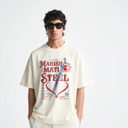 Baahubali: The Mahishmati Steel Oversized White Tee