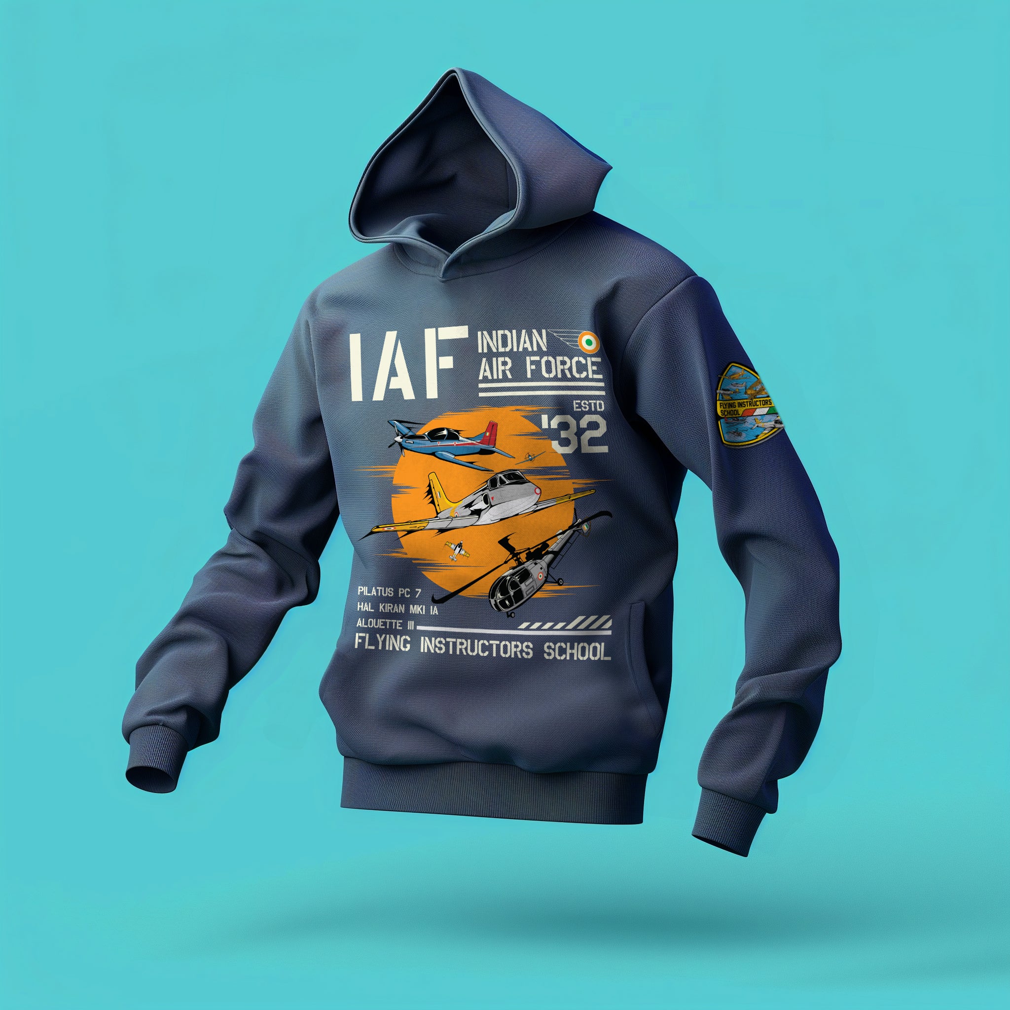 Indian Air Force: The Flying Instructors School Navy Blue Hoodie
