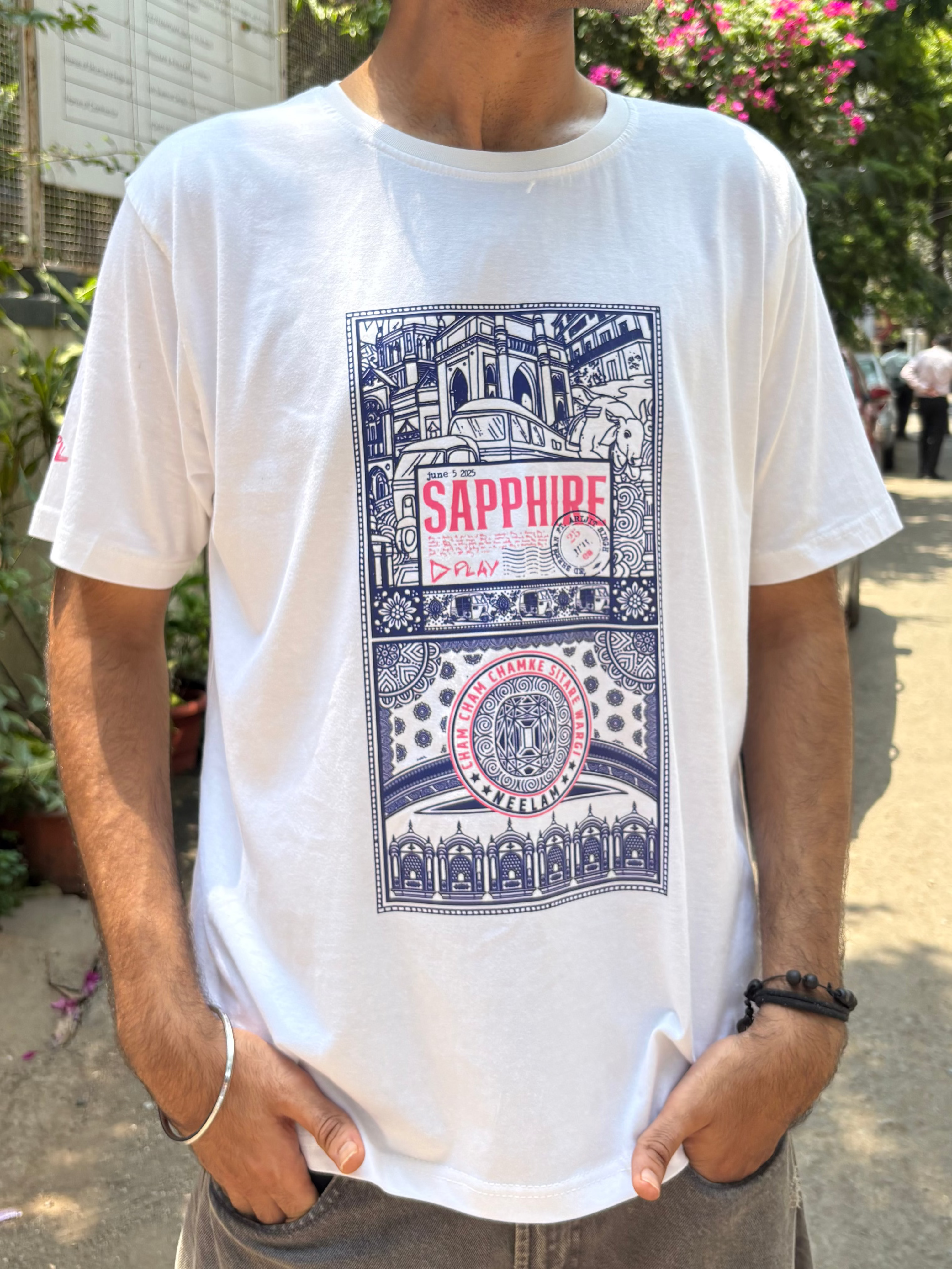 Official Sapphire Vintage Graphic T-Shirt – Royal Stamp Edition