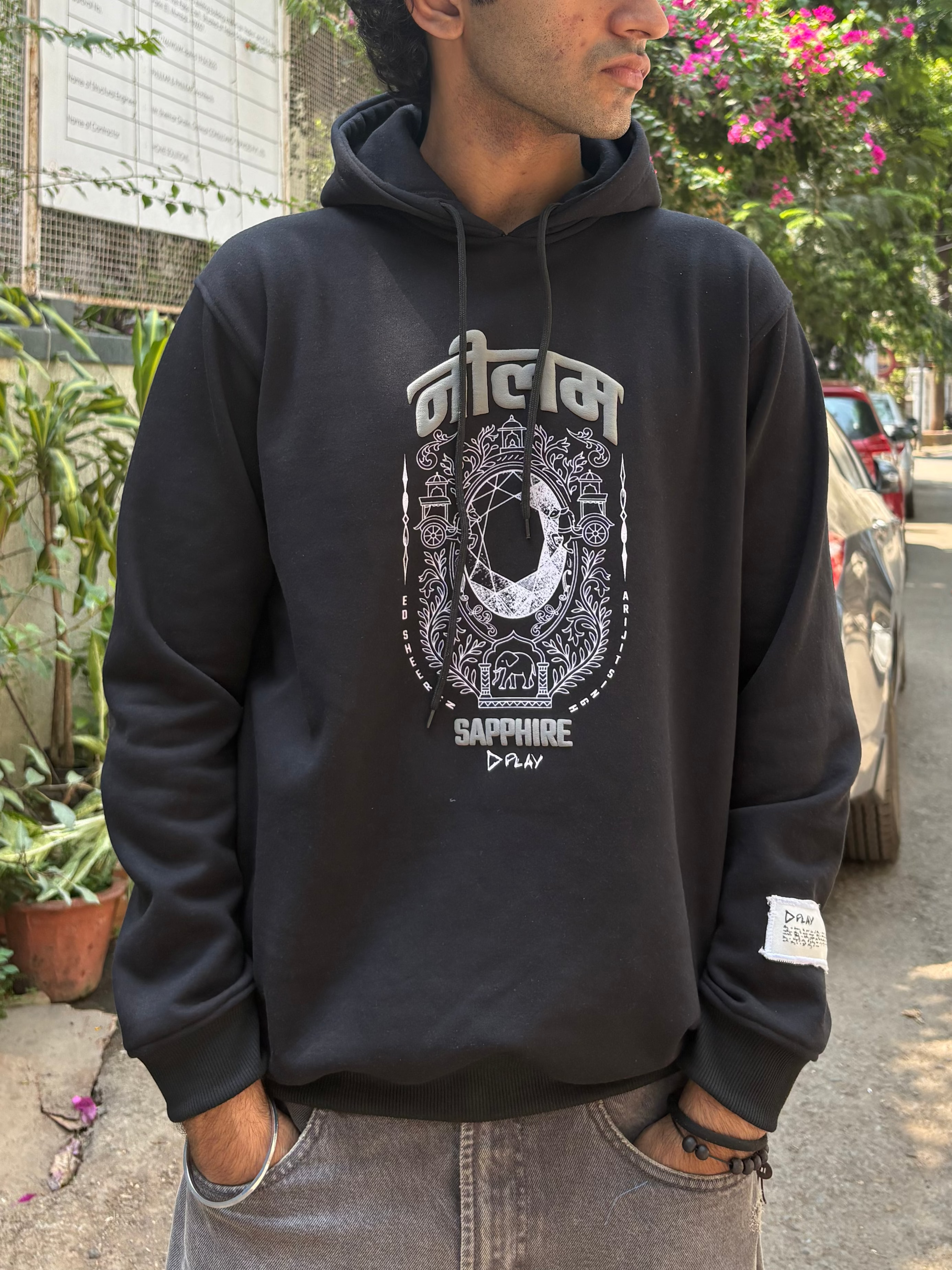Official Sapphire Nilam Graphic Hoodie – Black Heritage Edition