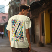 ISRO PSLV Flight Through Light Cream Oversized Tee