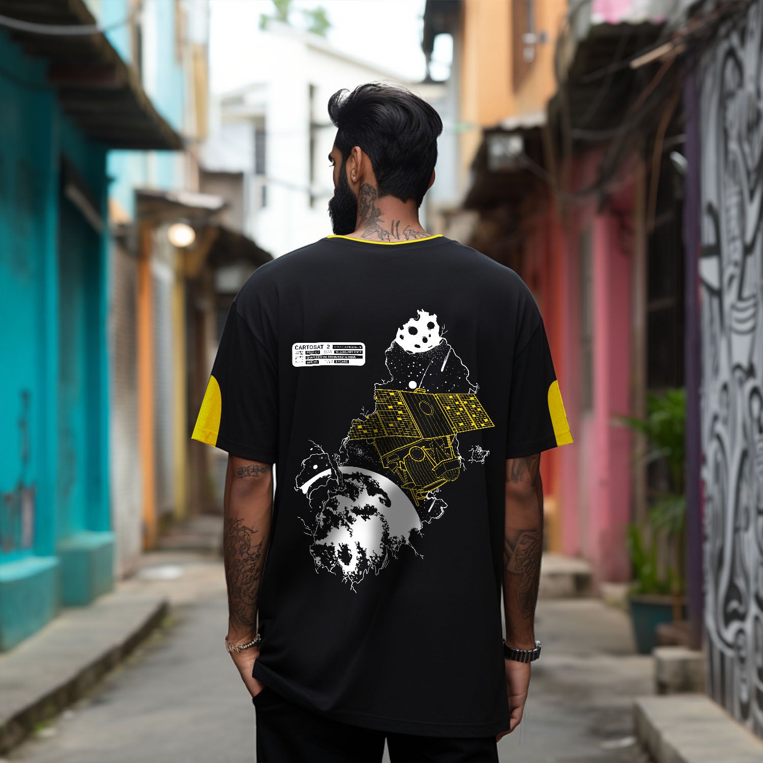 ISRO Space Pioneer Cartosat 2 Oversized Tee