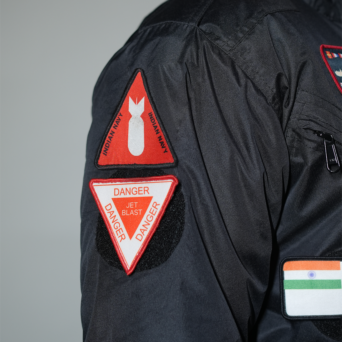Indian Naval Aviation Black Bomber Jacket