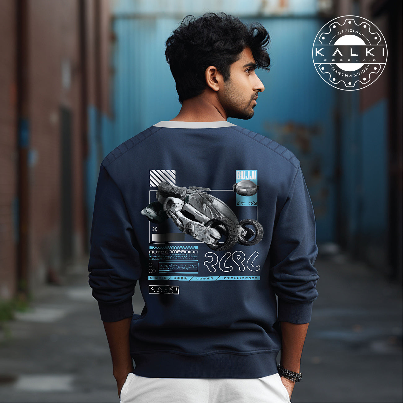 Kalki 2898 AD "The Vision" Deep Blue Panelled Sweatshirt
