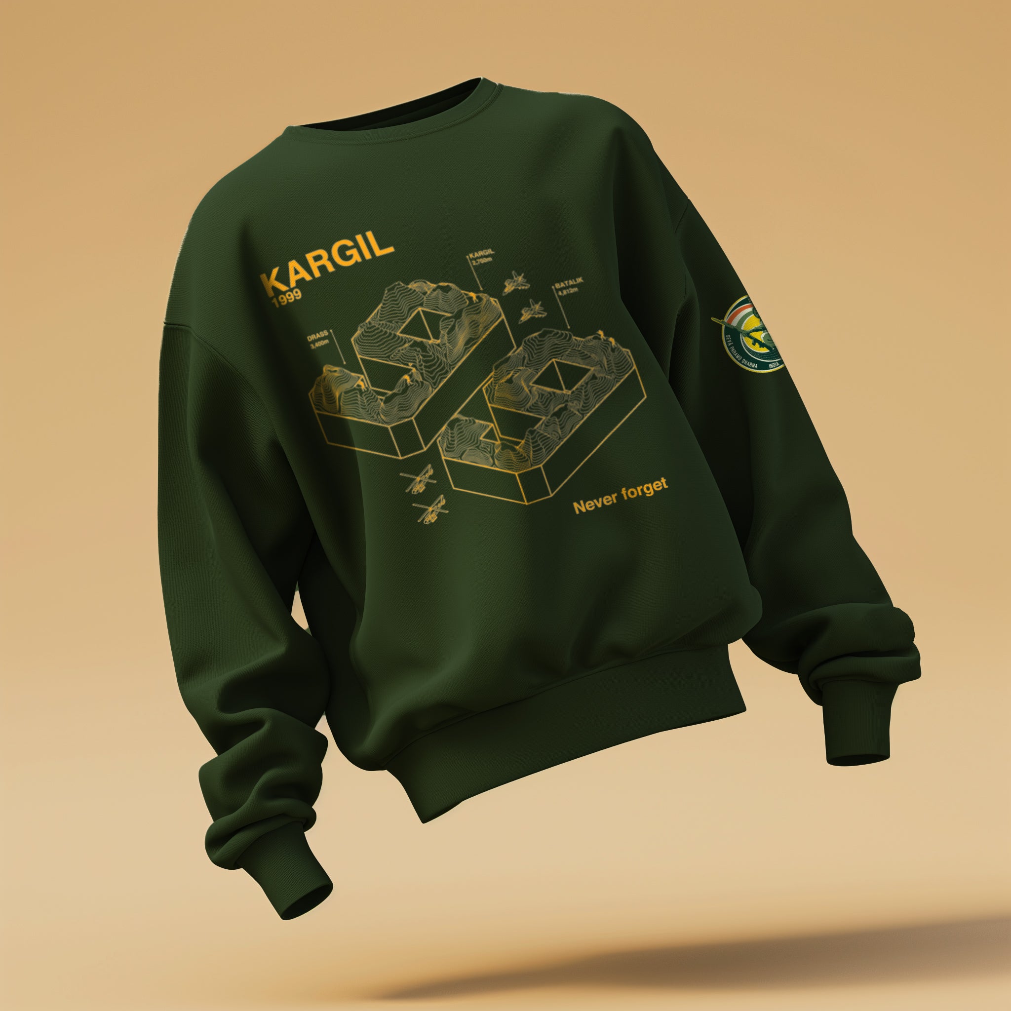Operation Vijay: War Terrain Military Green Sweatshirt