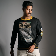 Indian Naval Aviation: KM-31 Naval Recon Black Oversized Sweatshirt
