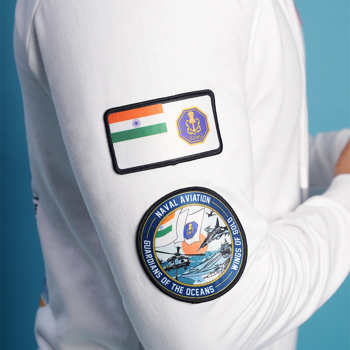 Indian Naval Aviation: MEDEVAC Rescue Oversized White Hoodie