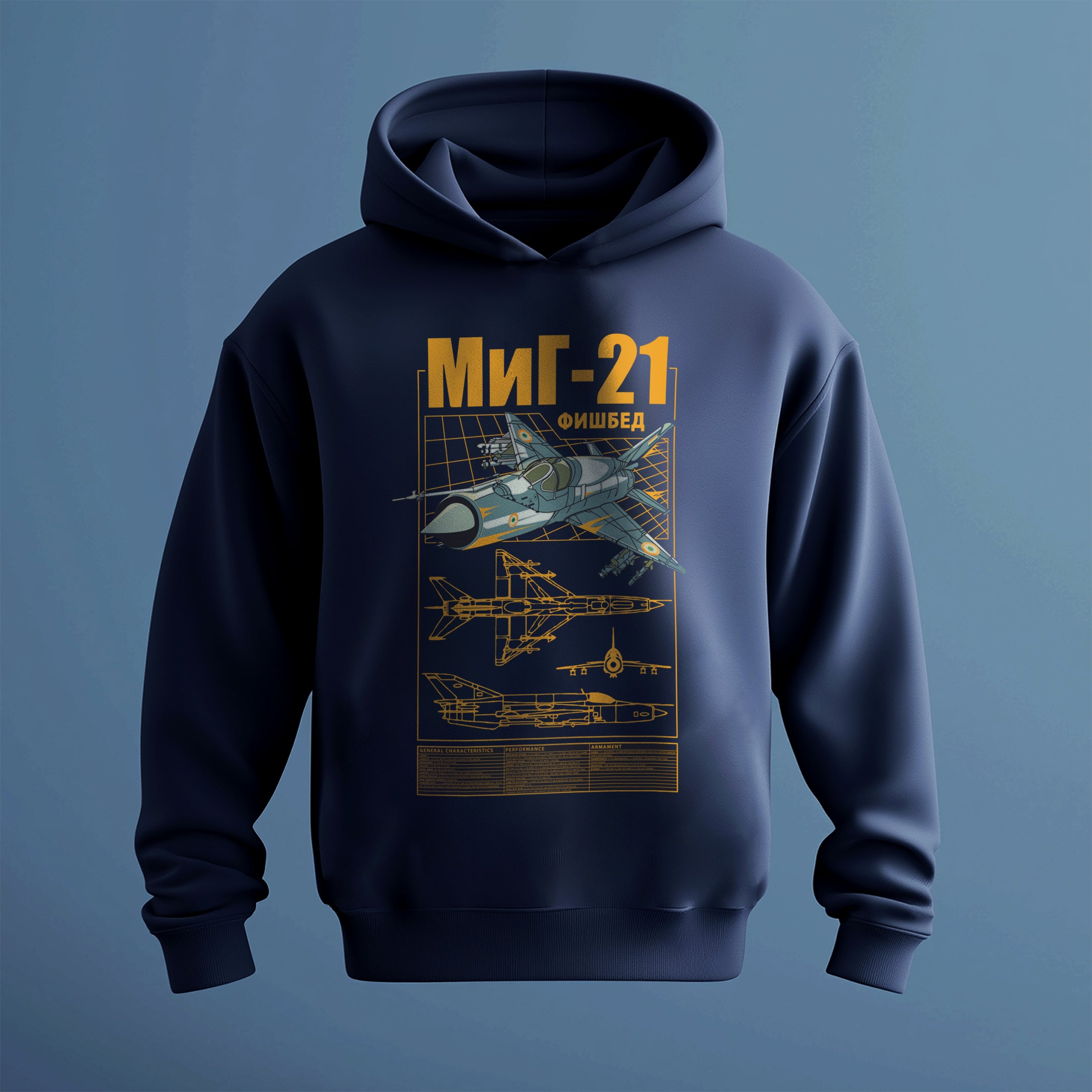 Indian Air Force: A Tribute to MiG 21 : Blue Hoodie