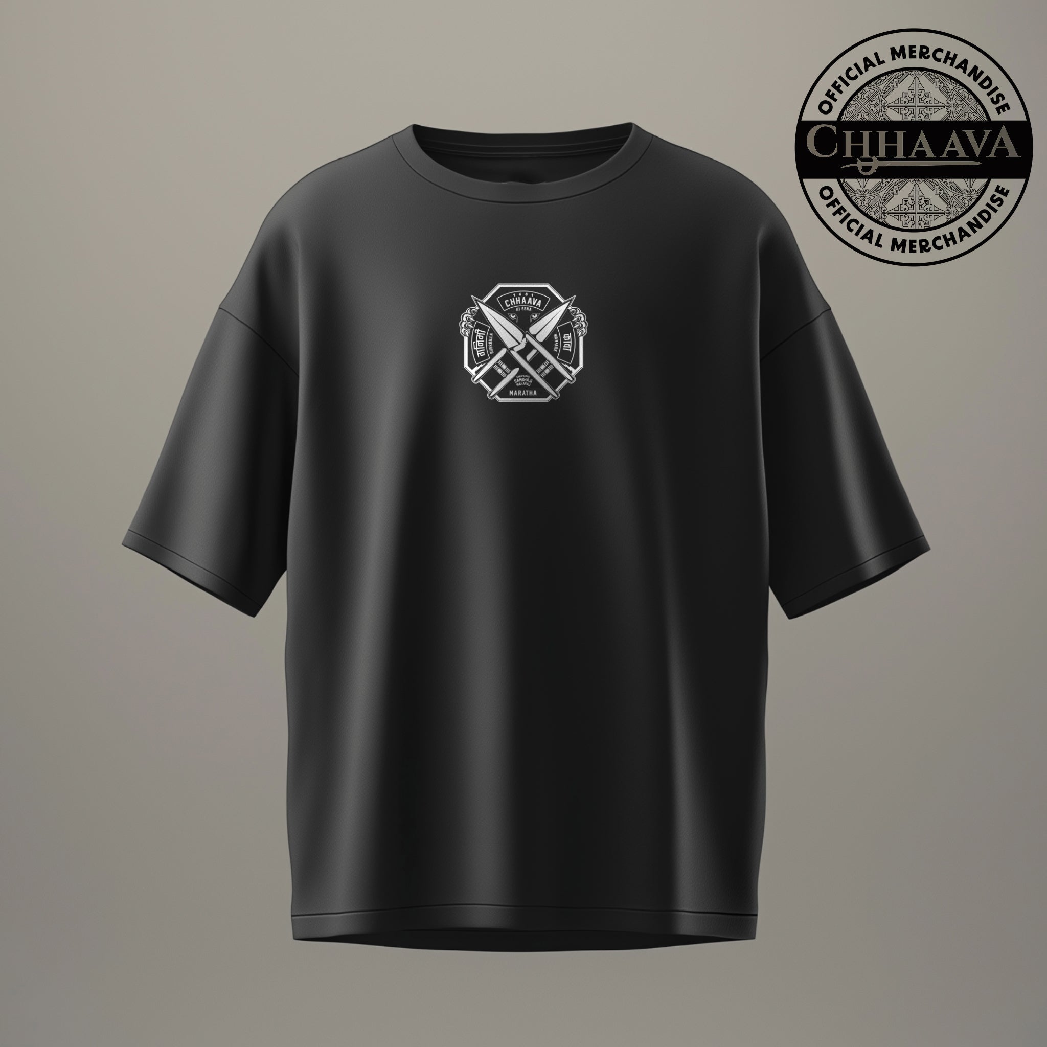 Chhaava: The Pride of the Maratha Empire Black Oversized T-Shirt