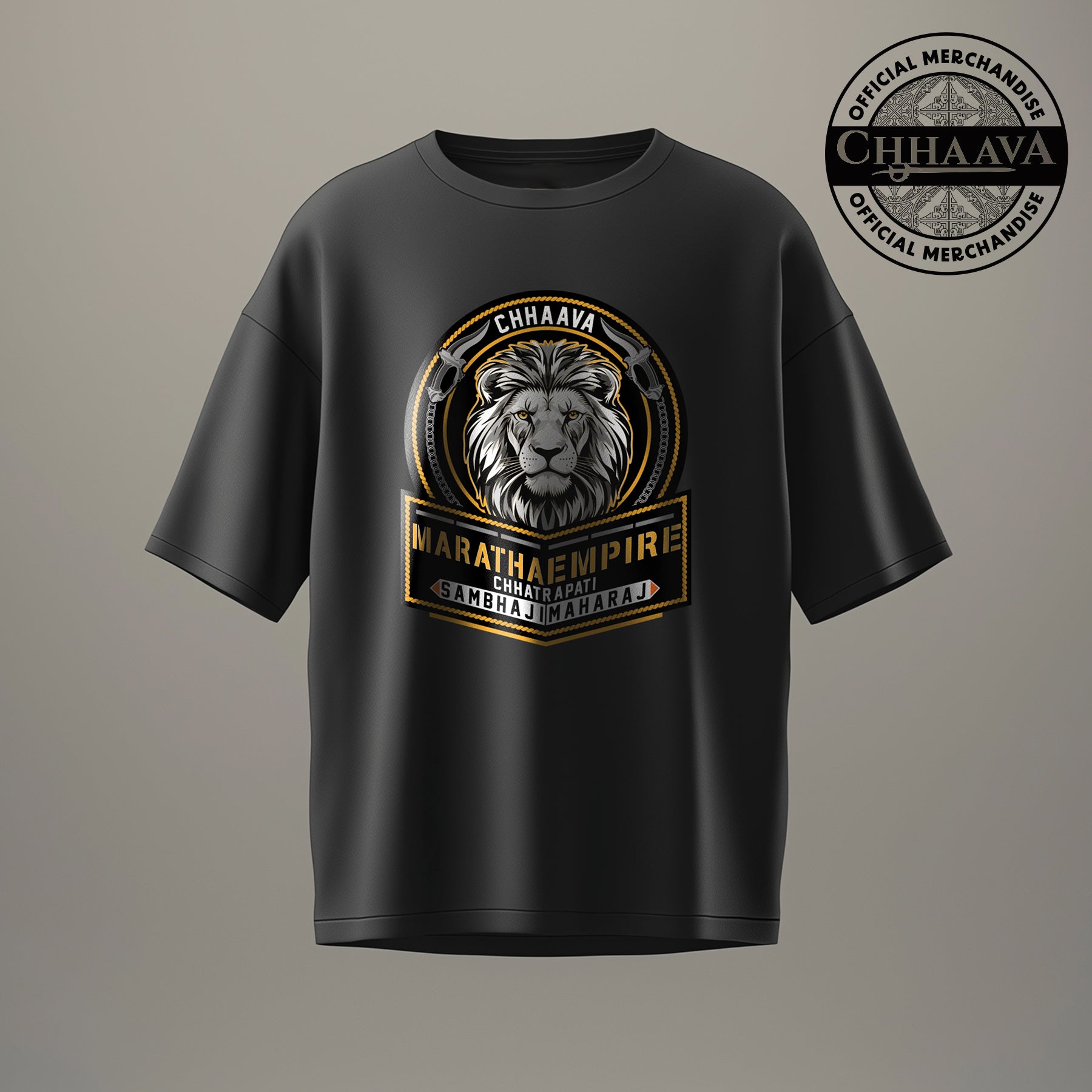 Chhaava: The Mark of a Warrior Black Oversized T-Shirt