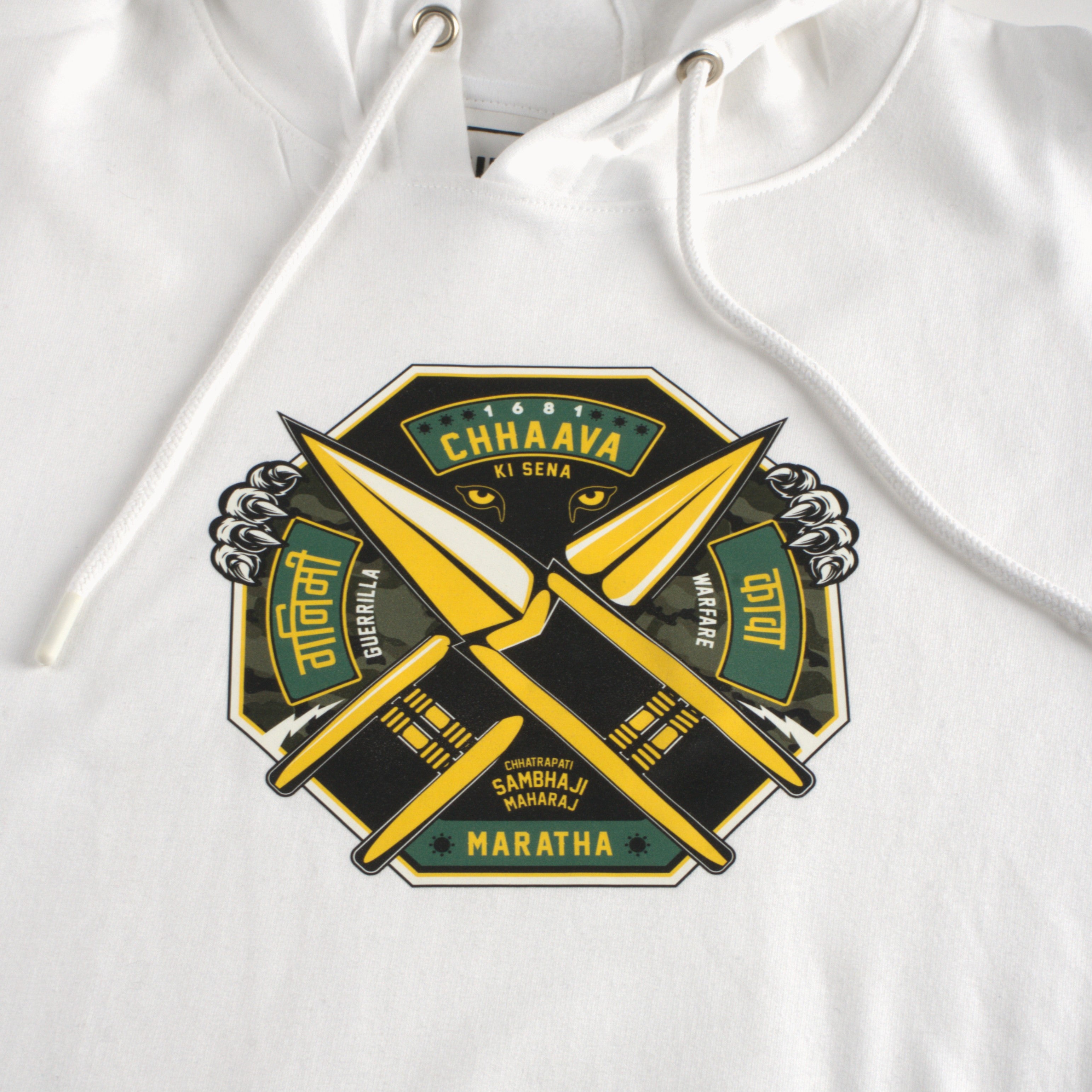 Chhaava: The Battle Shield Edit - White Hoodie