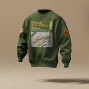 Indian Air Force: Rafale Blueprint Military Green Sweatshirt