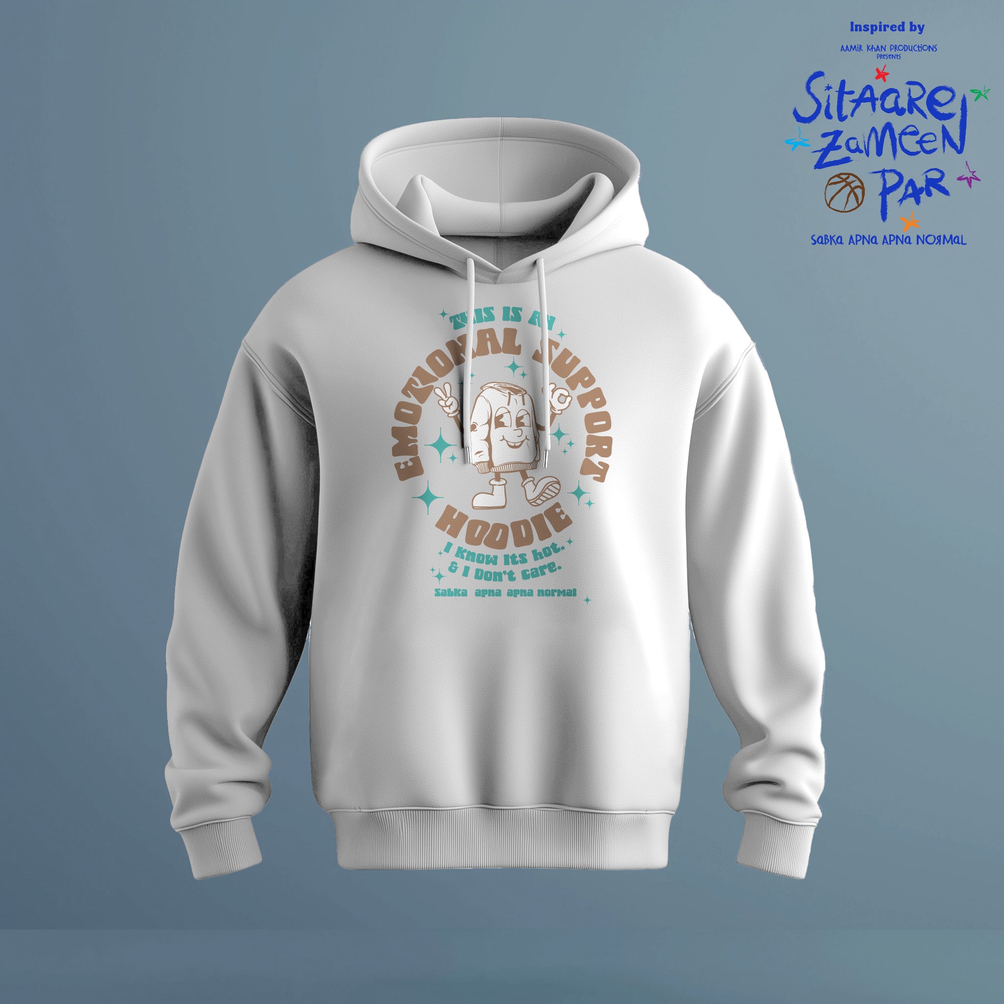 Sitaare Zameen Par: This is an emotional Support White Oversized Hoodie