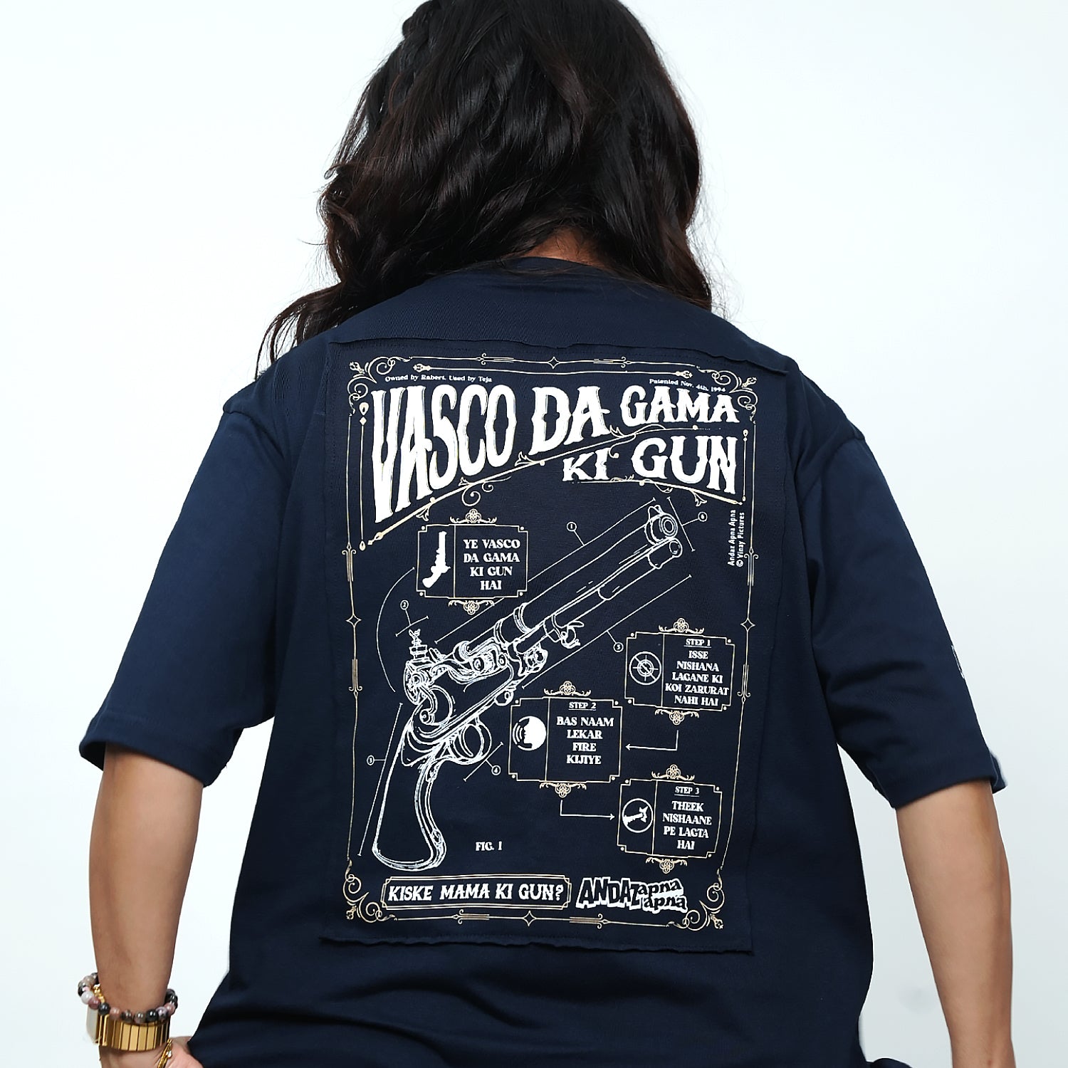 Andaz Apna Apna: Vasco Da Gama Ki Gun Oversized T-Shirt