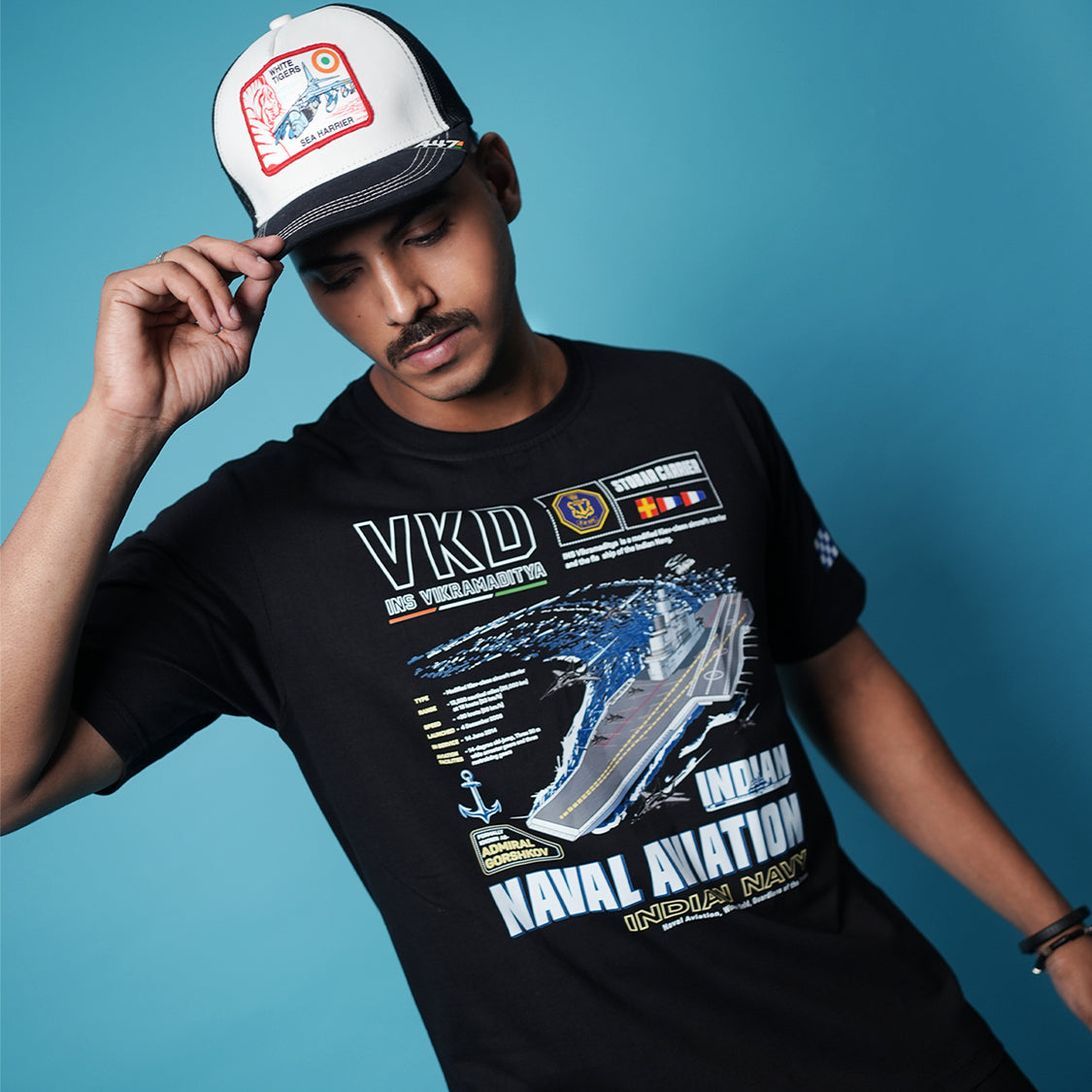 INS Vikramaditya Black Oversized Tee