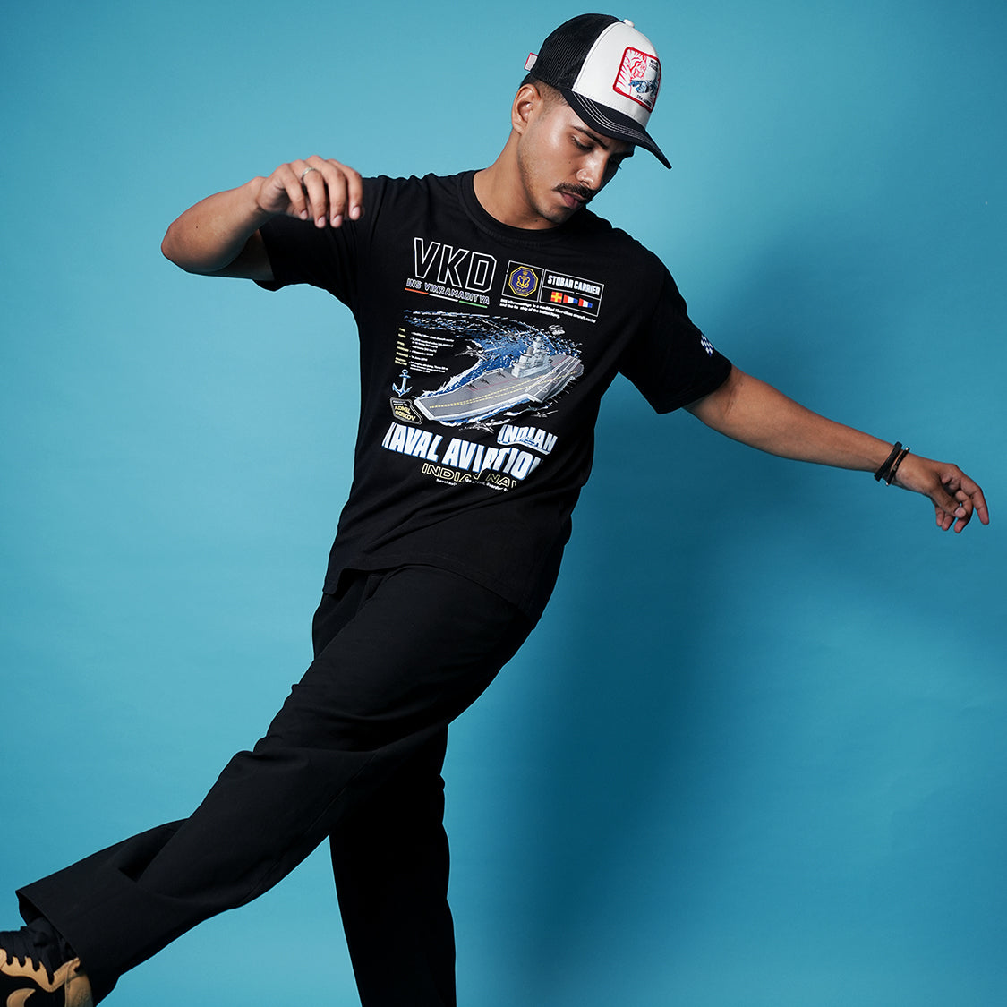 INS Vikramaditya Black Oversized Tee