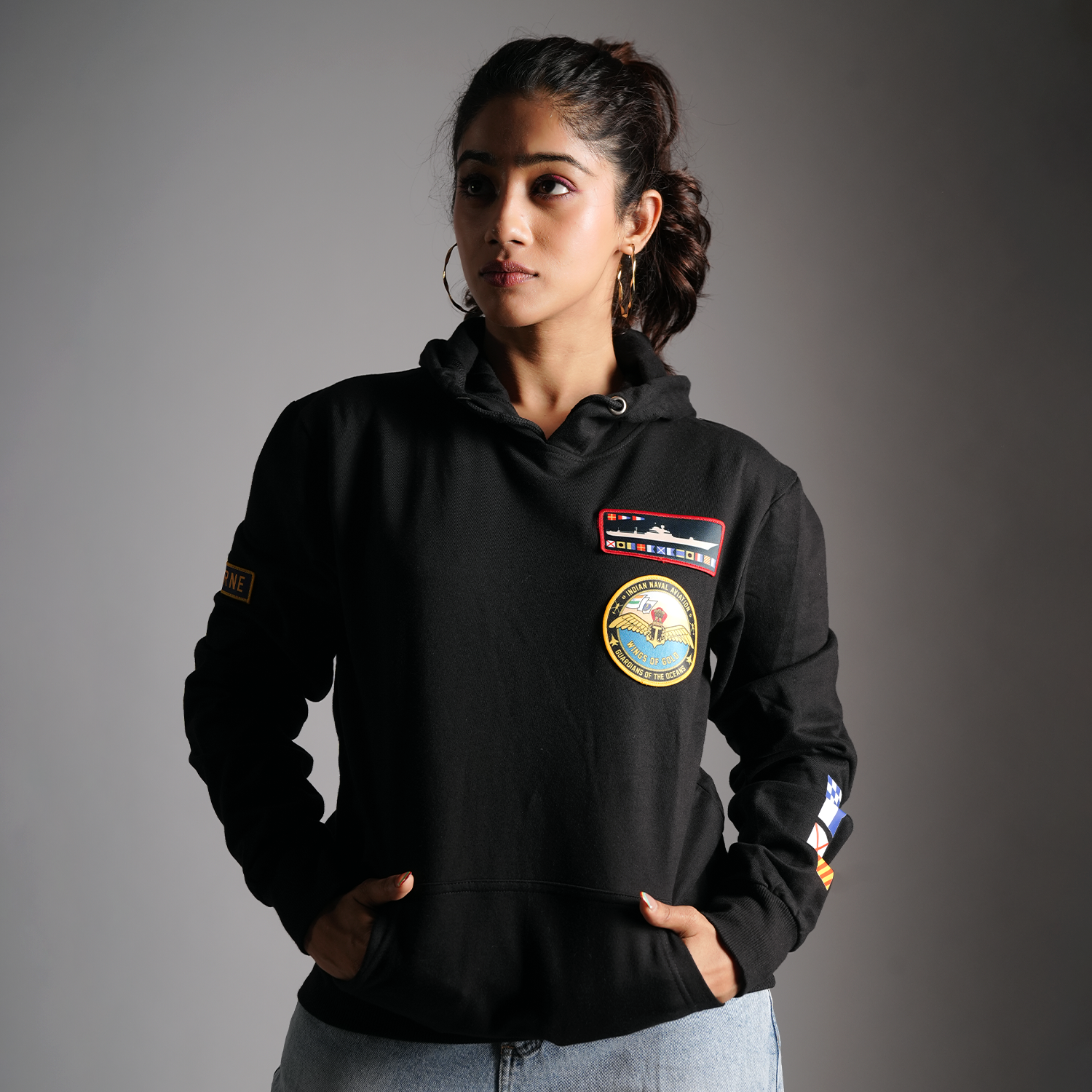 INS Vikramaditya Black Hoodie