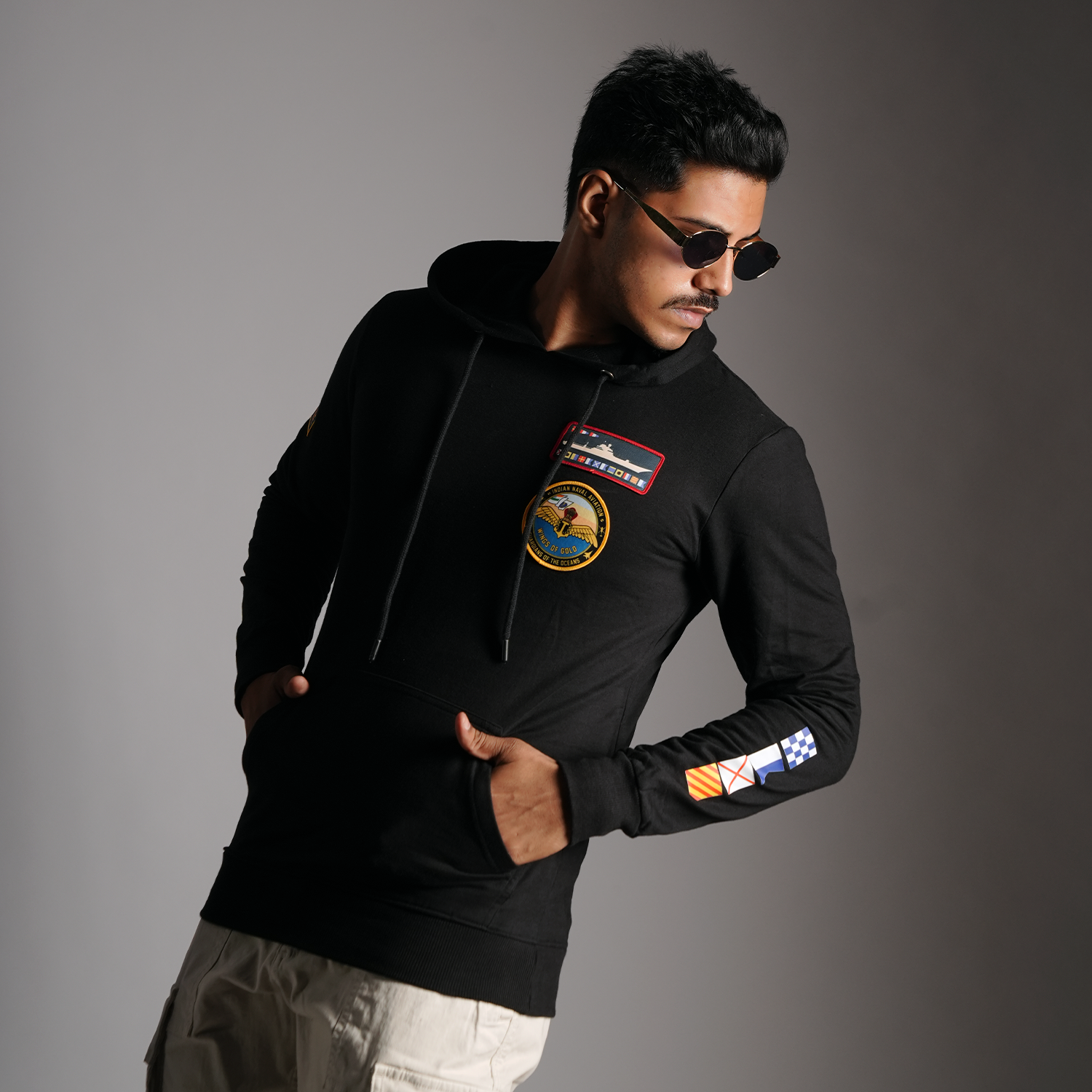 INS Vikramaditya Black Hoodie