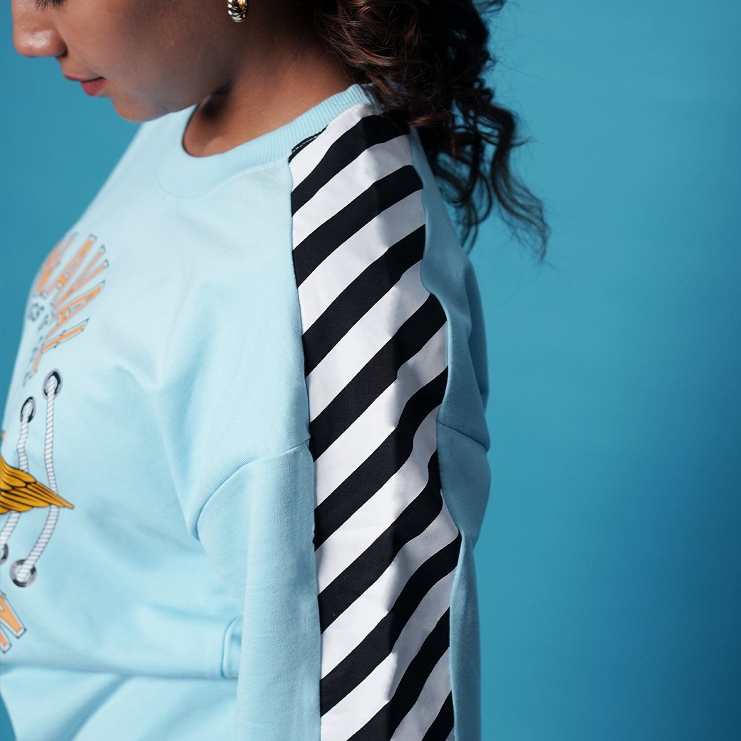 Indian Naval Aviation- Wings of Gold Blue Oversized T-Shirt