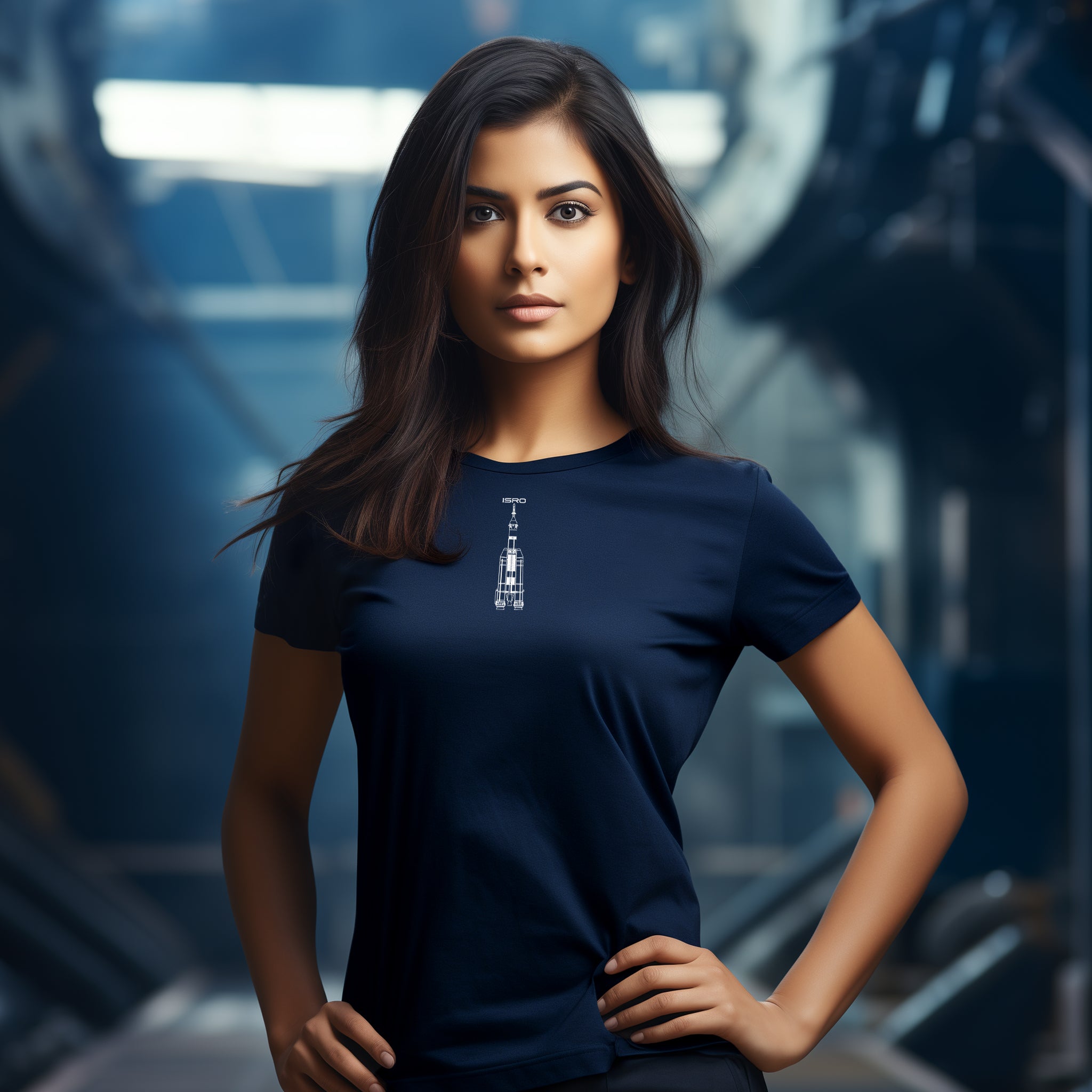 ISRO Gaganyaan Navy Blue Crew Neck T-Shirt