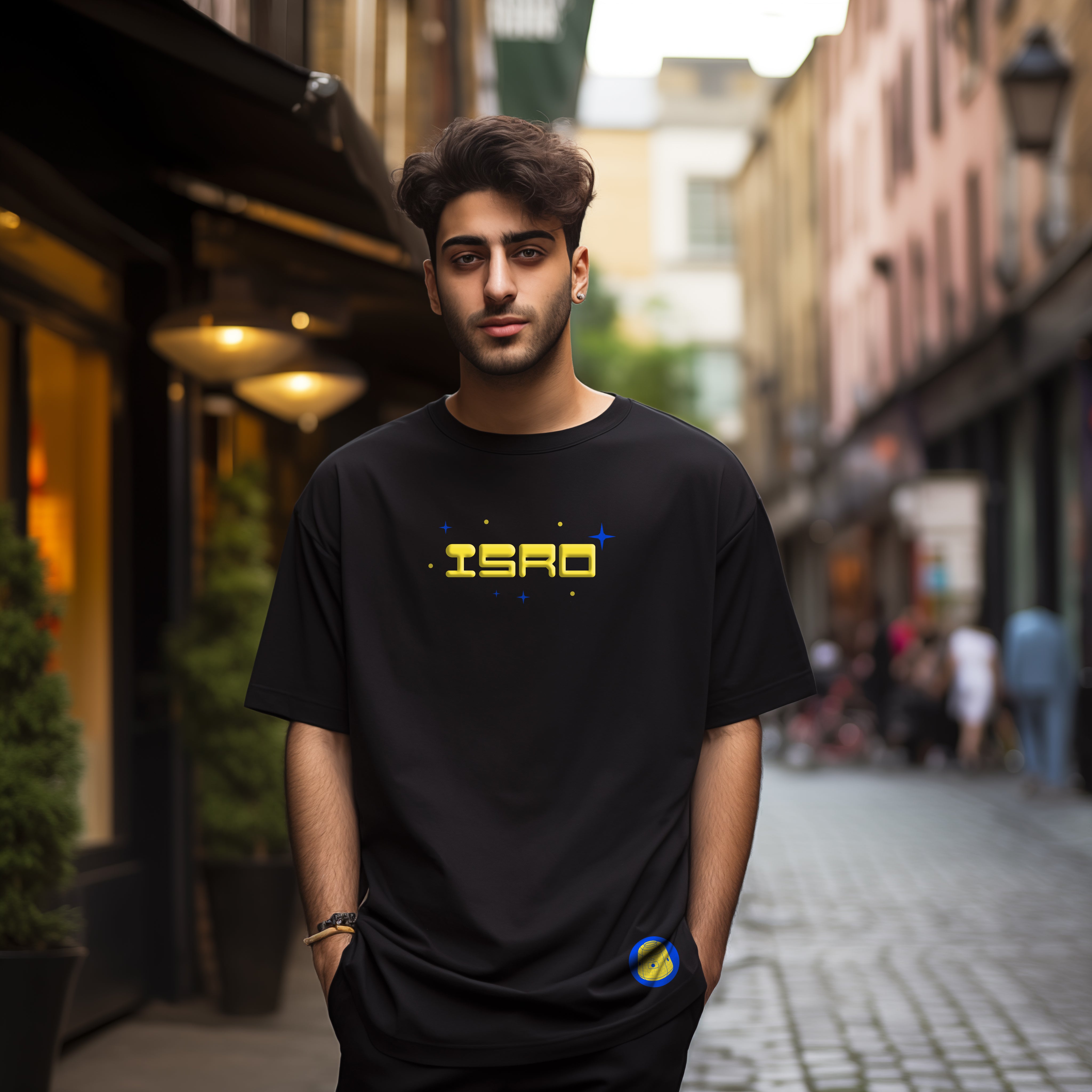 ISRO Gaganyaan Edition: Crew Module Black Oversized T-shirt