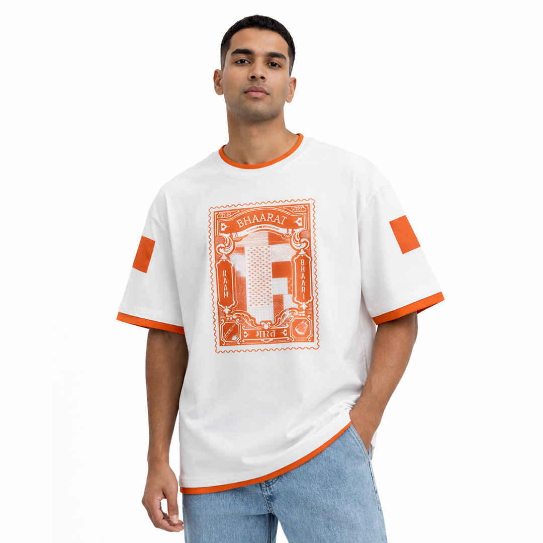 Kaam Bhaari x A47: Bharat- Stamped for the future Oversized Tee