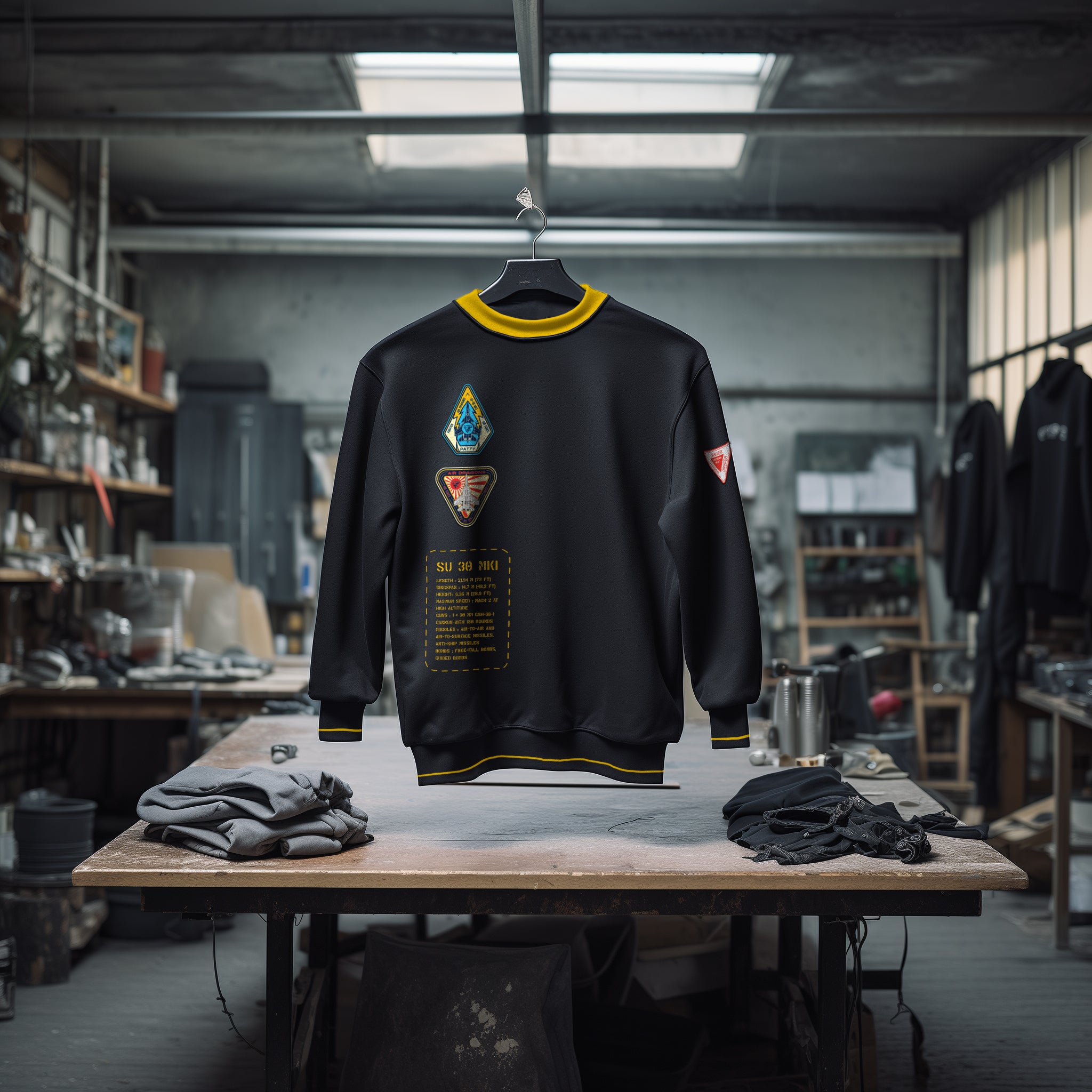 Fighter: Black and Mustard Blaze Maverick Oversized Sweatshirt