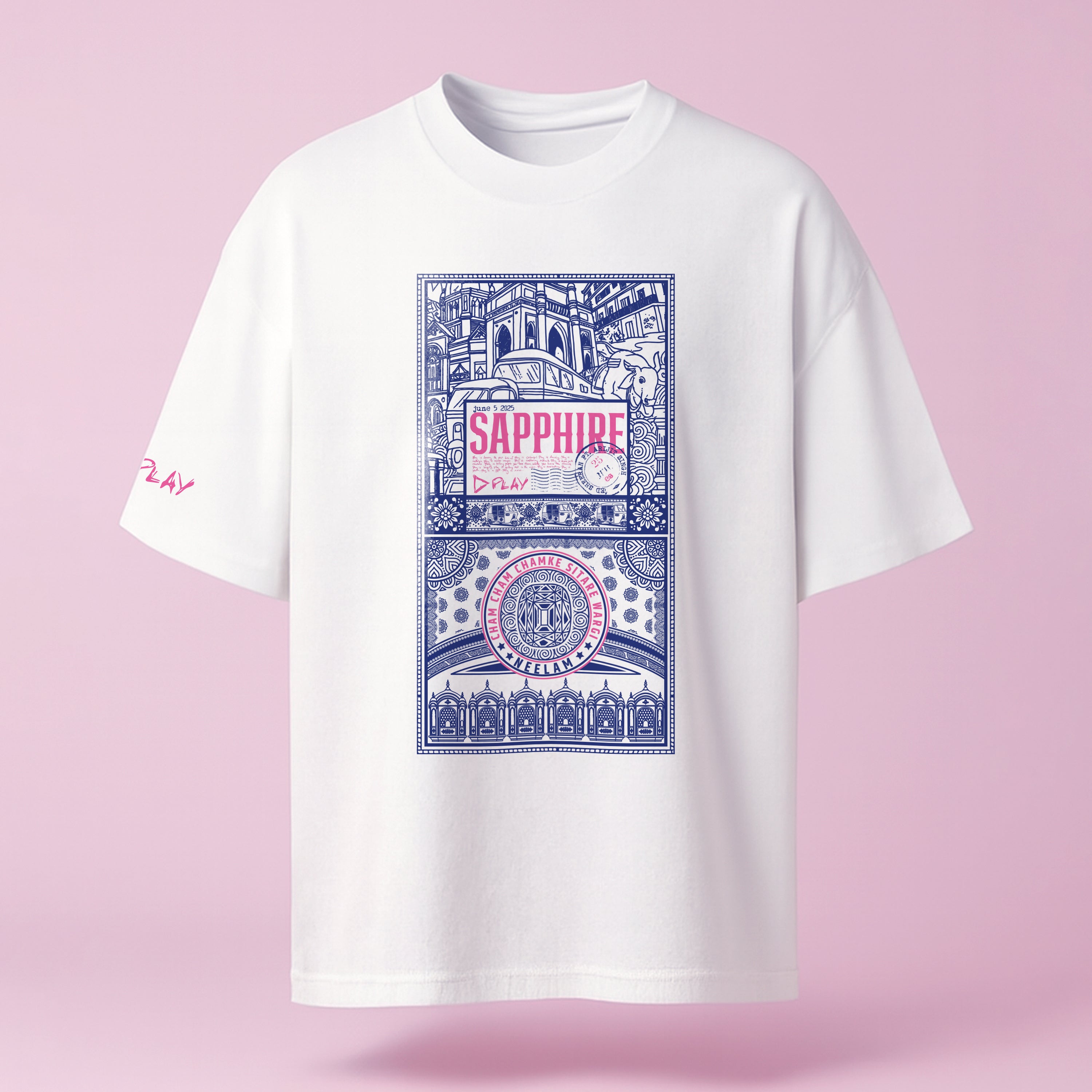Official Sapphire Vintage Graphic T-Shirt – Royal Stamp Edition