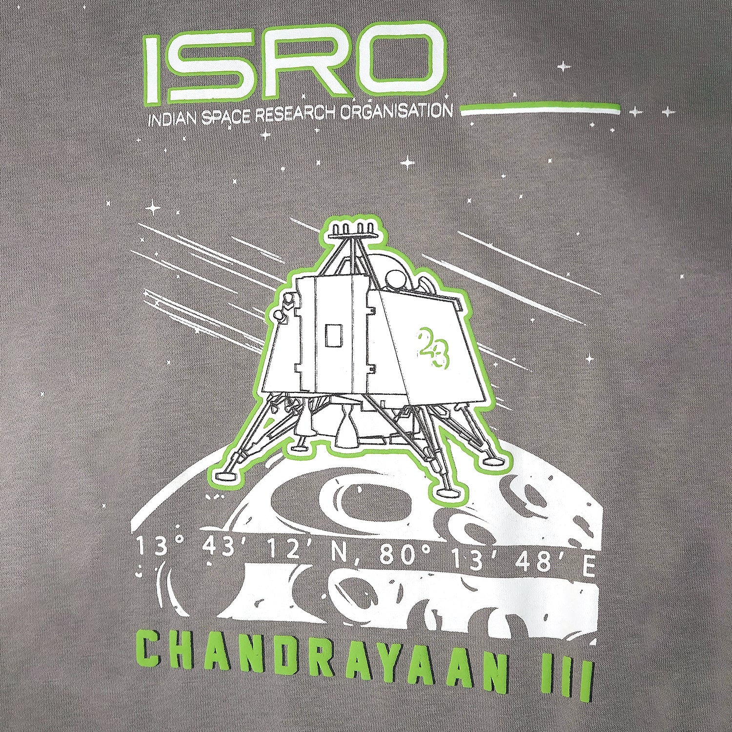 The Tiny Explorers: Official ISRO Chandrayaan 3 Grey Kids Hoodie ( With Fleece )