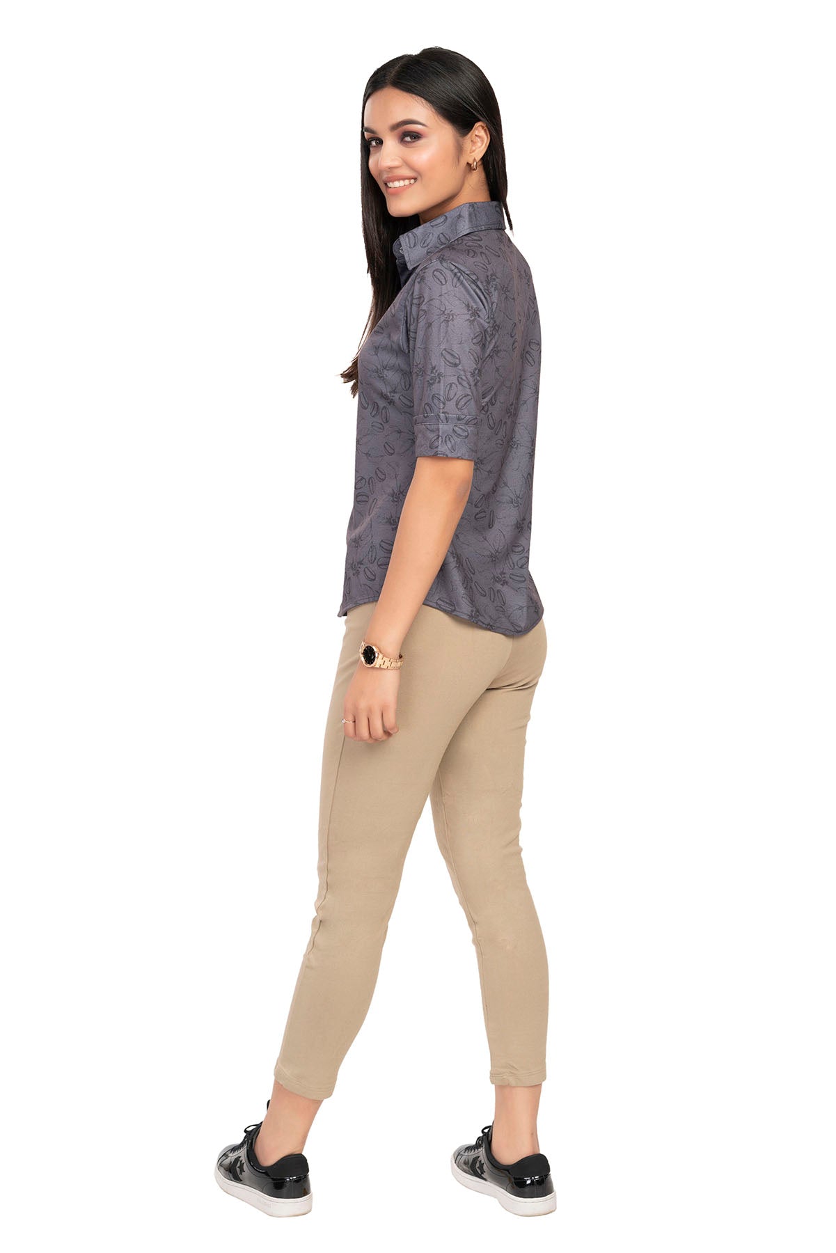 Grey Coffee Bean Pattern Shirtee