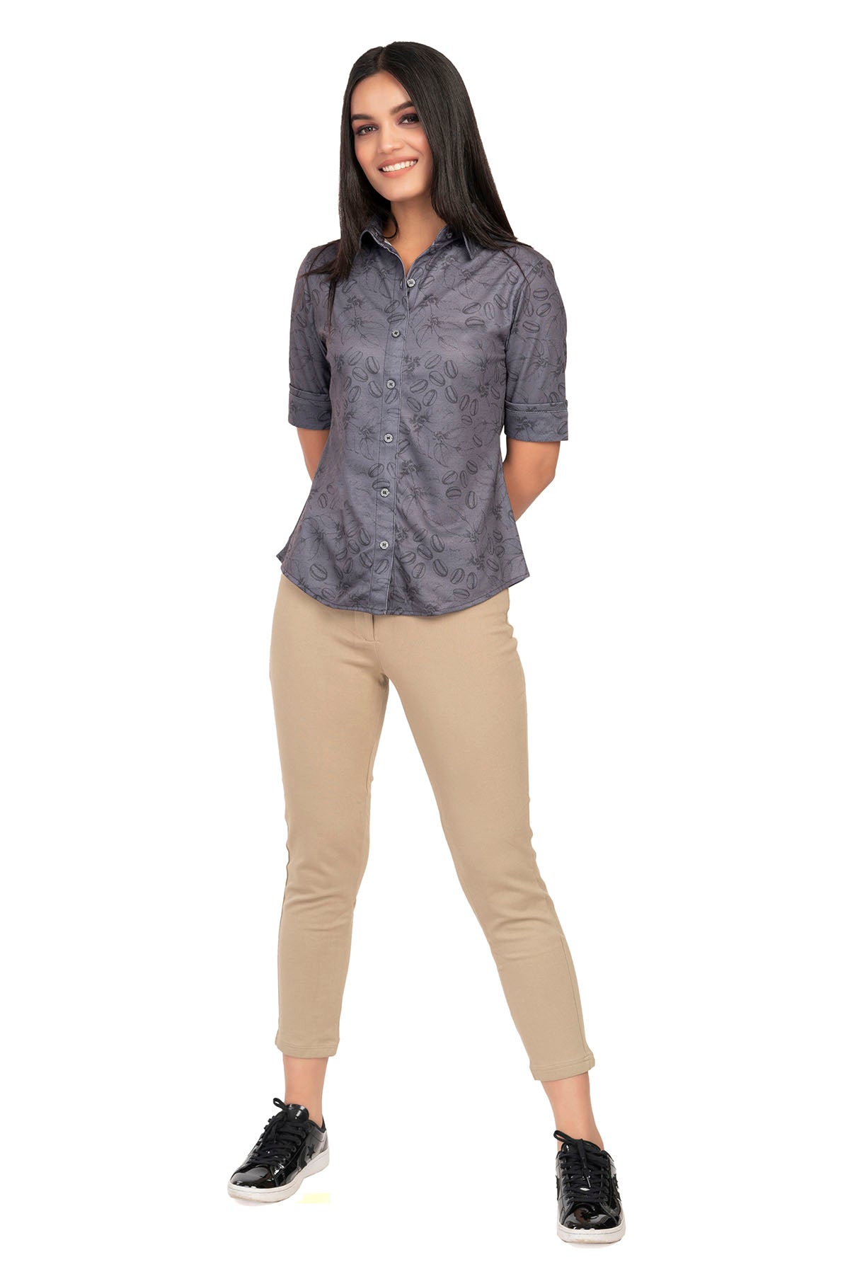 Grey Coffee Bean Pattern Shirtee