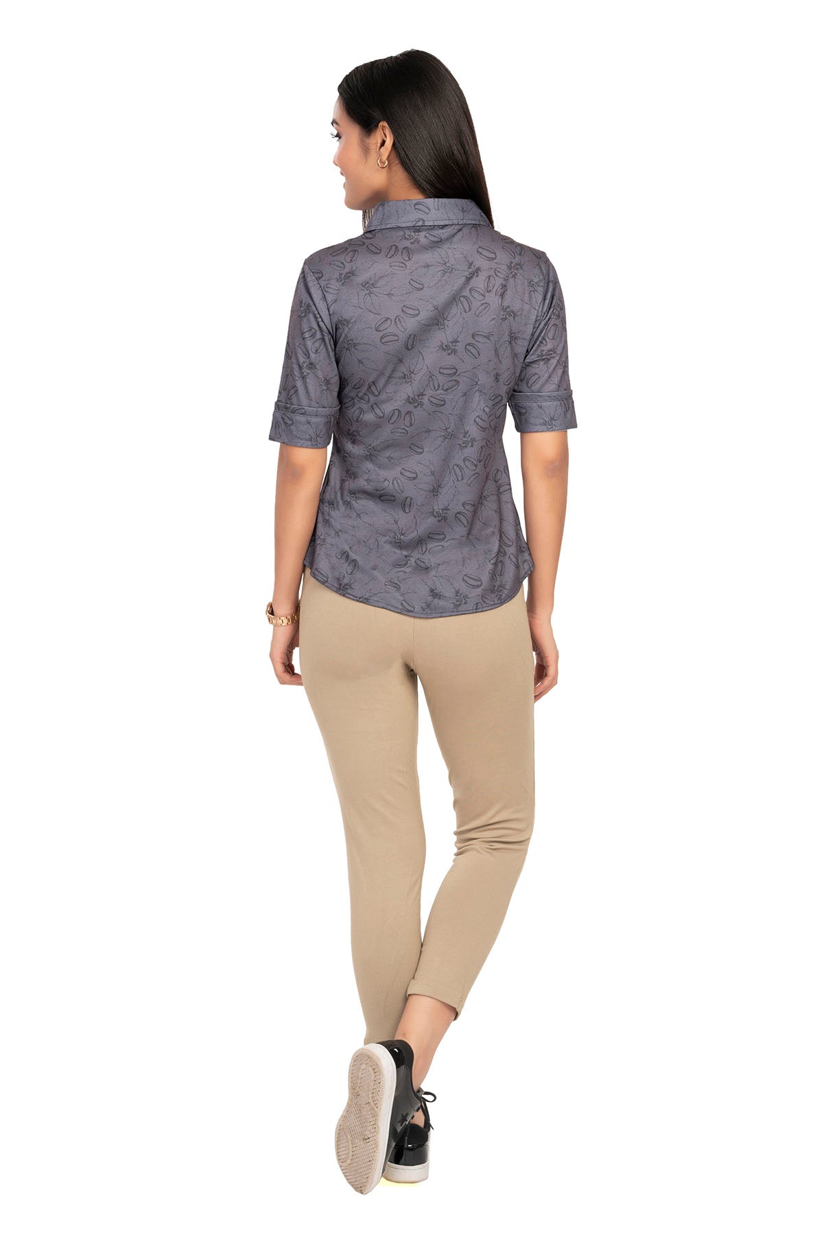 Grey Coffee Bean Pattern Shirtee