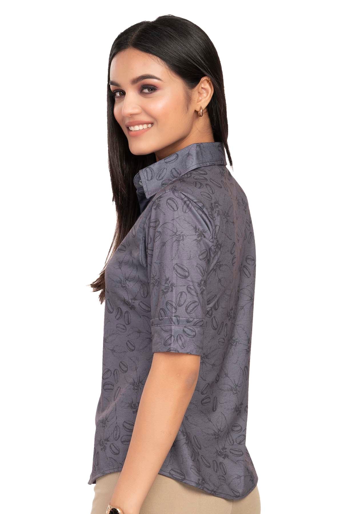 Grey Coffee Bean Pattern Shirtee