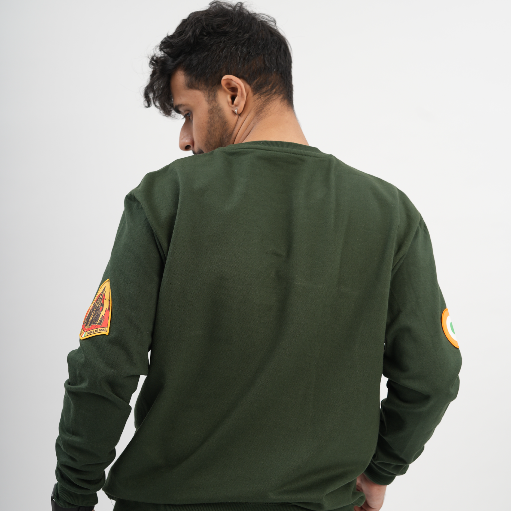 Indian Air Force: Rafale Blueprint Military Green Sweatshirt
