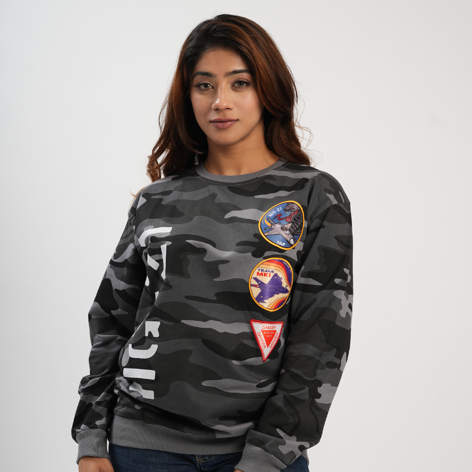 Indian Air Force: MIG-21 Grey Camo Sweatshirt