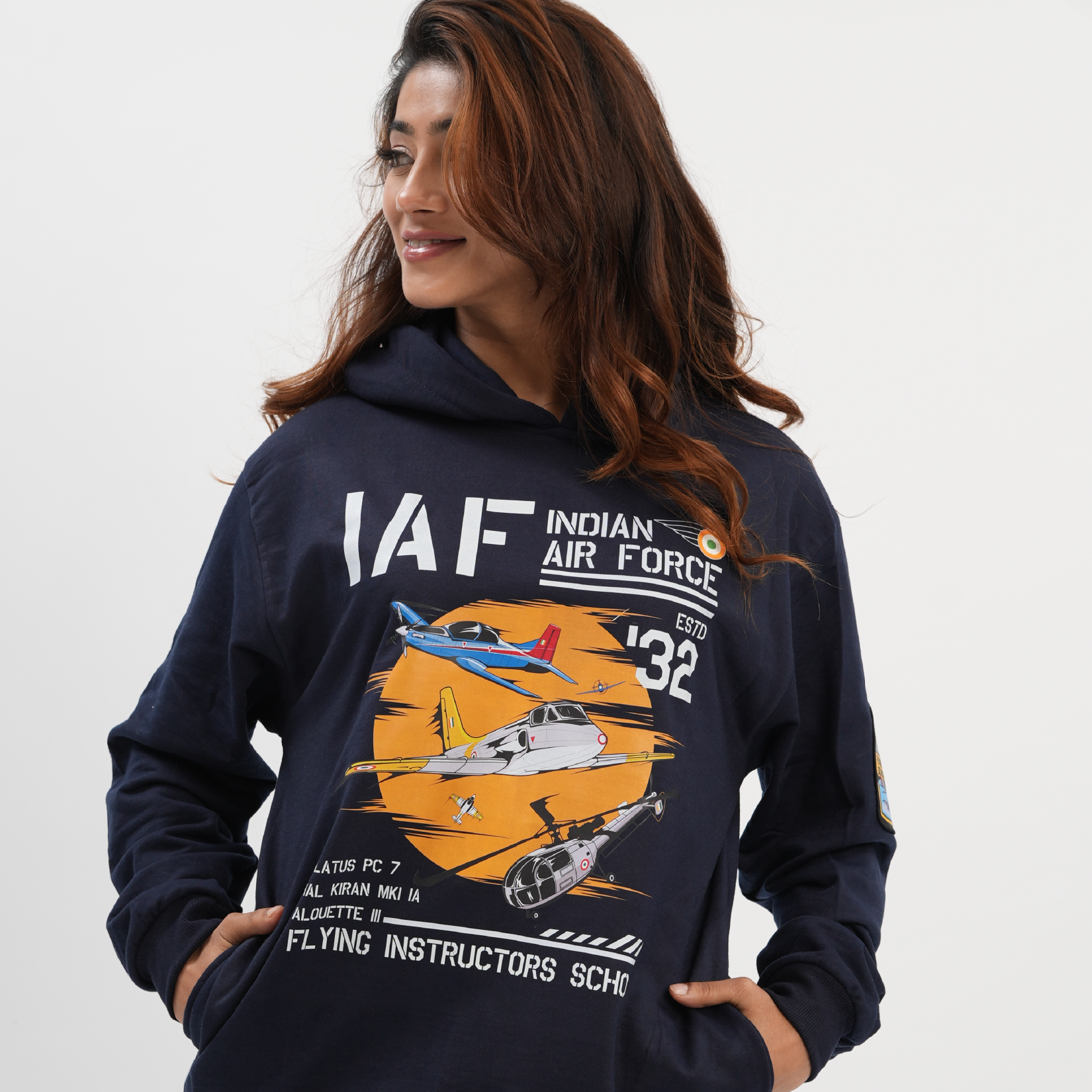 Indian Air Force: The Flying Instructors School Navy Blue Hoodie