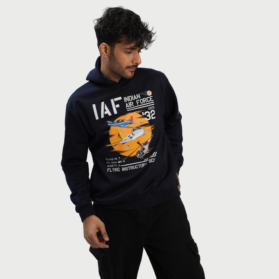 Indian Air Force: The Flying Instructors School Navy Blue Hoodie