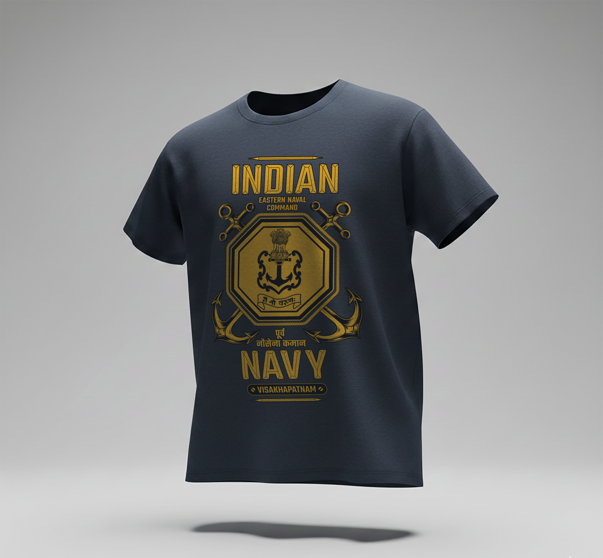 Indian Navy: Eastern Naval Command Edition | Official Navy Blue Regular T-Shirt