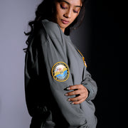 Indian Naval Aviation: INS Vikrant Grey Oversized Sweatshirt