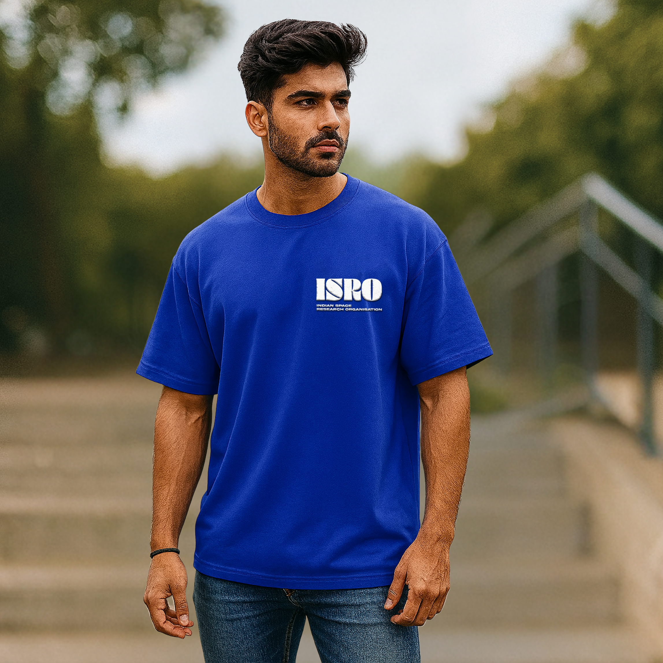 ISRO RSLV Edition: Cosmic Blue Oversized T-Shirt