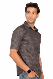 Black Gothic Pattern Regular Fit Shirtee