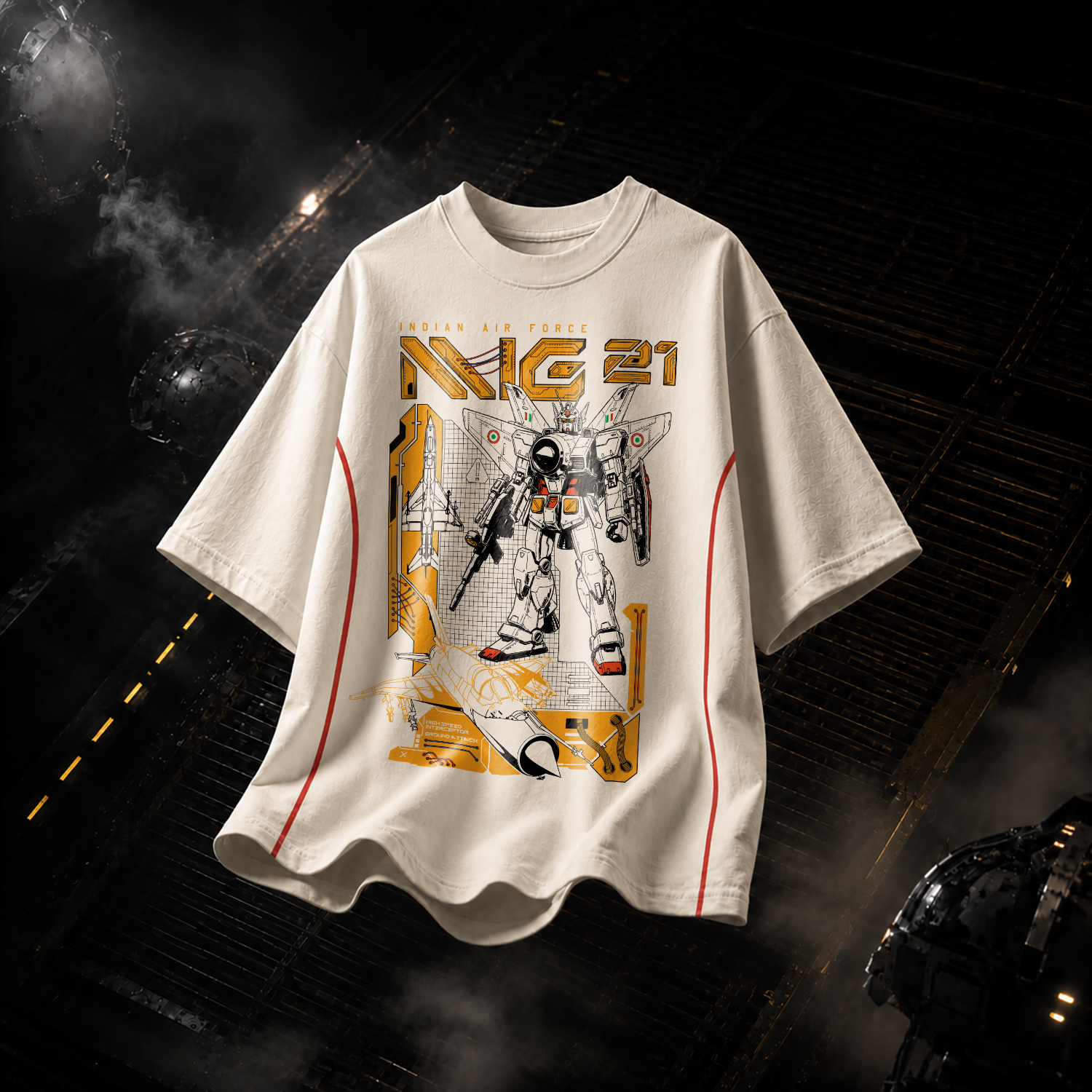 Indian Airforece, Meg 21 , mecha Edition, tshirt, official marchendice 