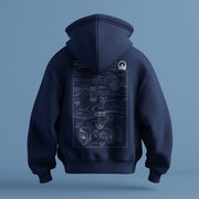 Baahubali: Bhallaladeva's War Mace Blueprint Oversized Hoodie
