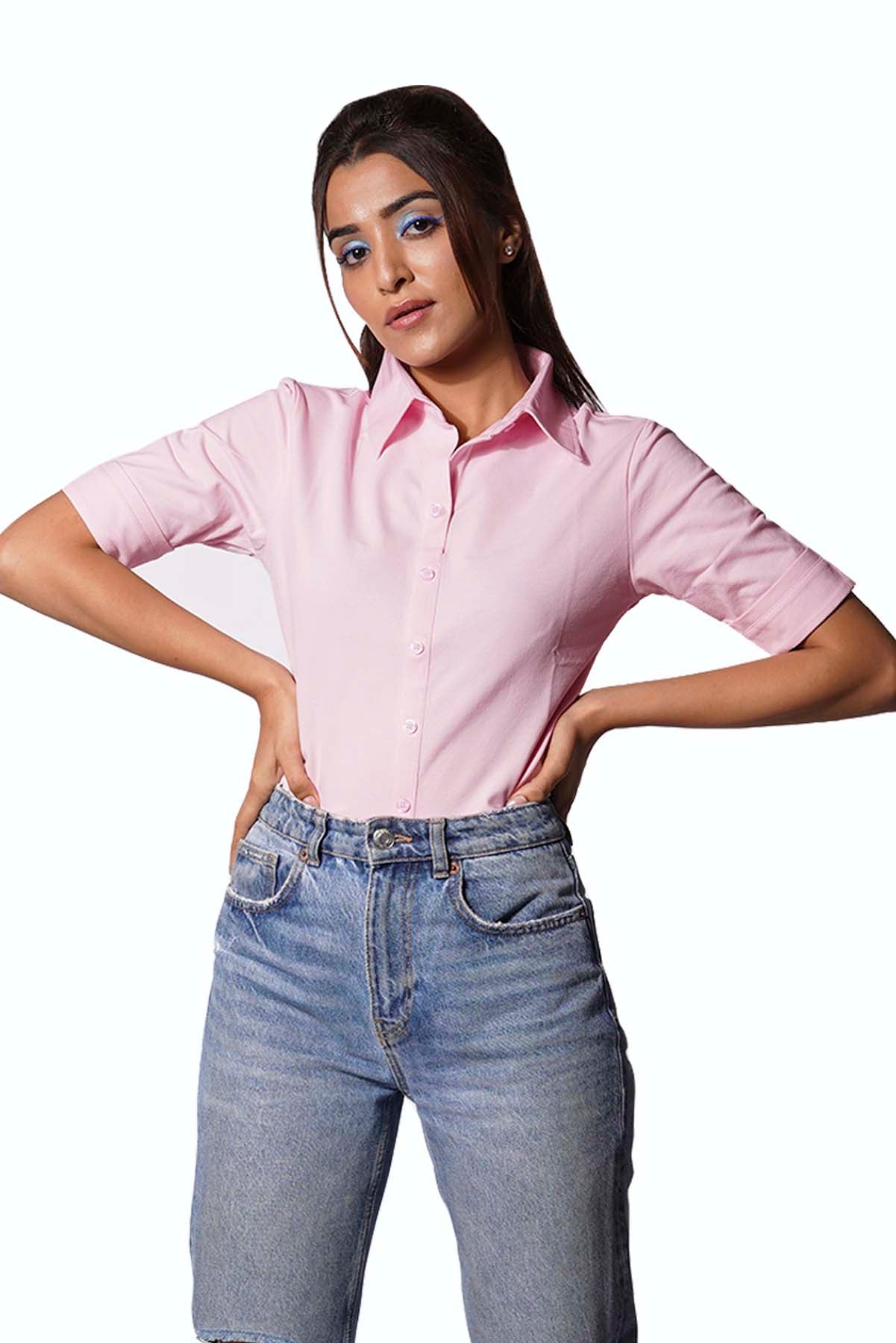 Pink Regular Fit Shirtee