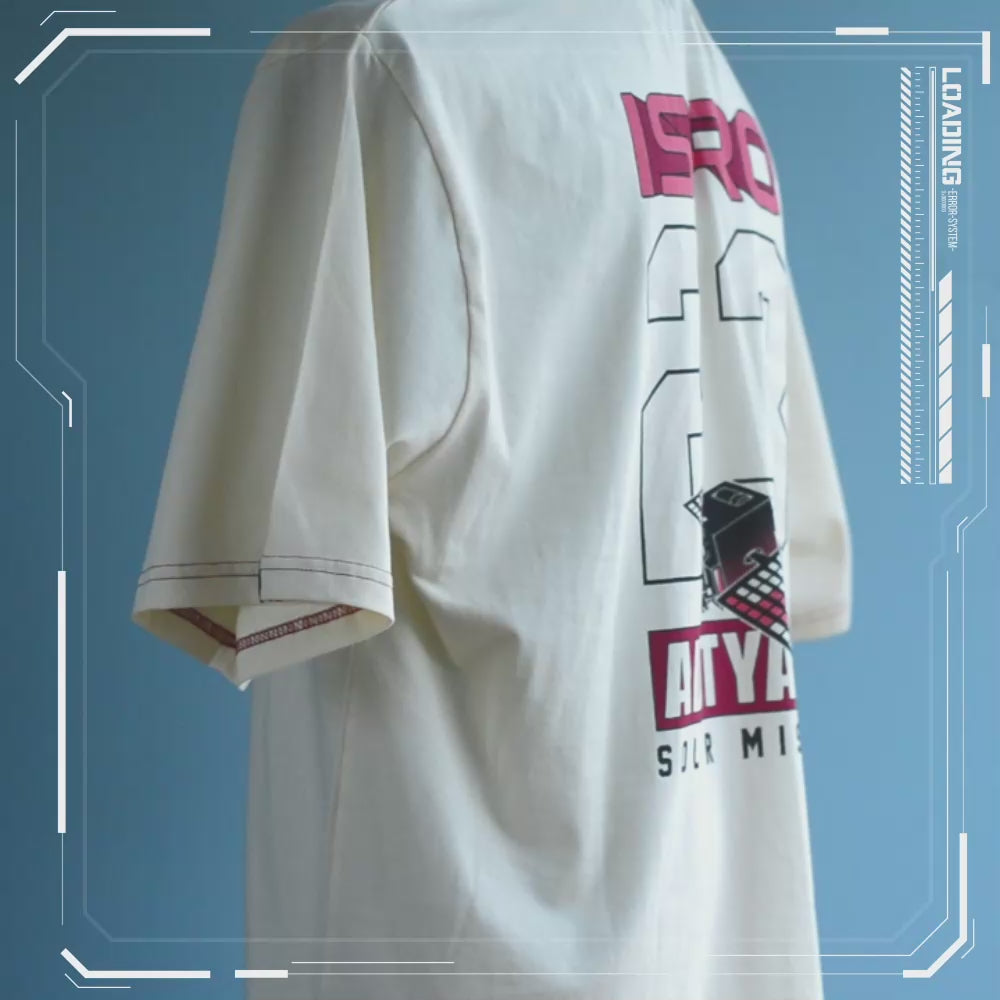 Load video: Solar Activated Aditya L1 Beige Oversized Tee