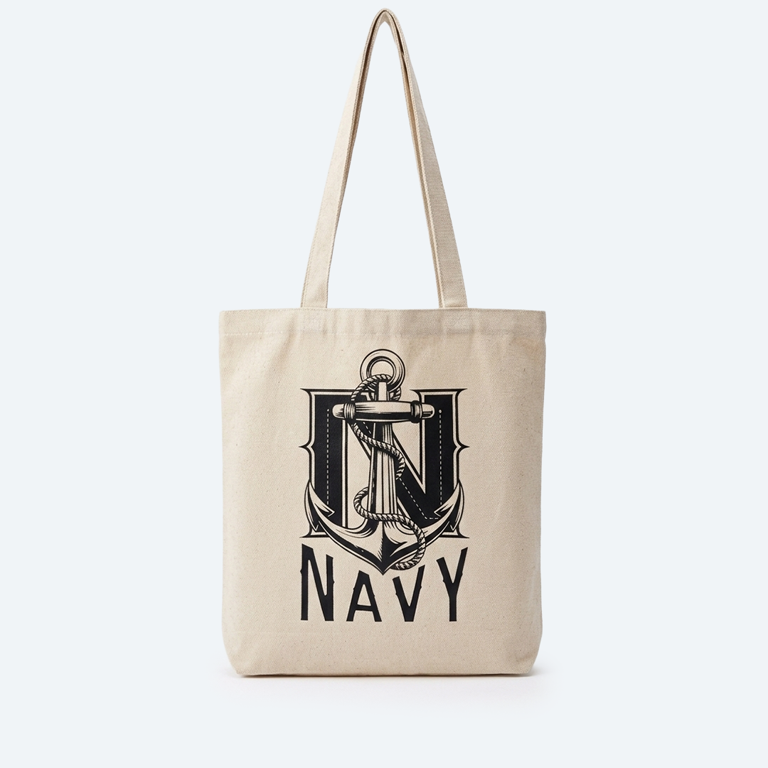 The Indian Navy: Anchor Crest Canvas Tote Bag