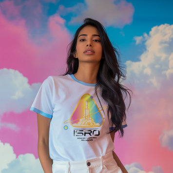 Galactic Odyssey: Women's GSLV MKIII White Tee